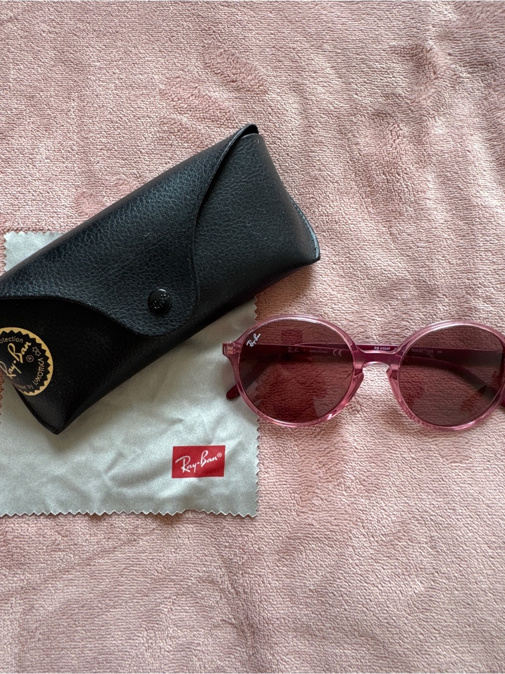 Ray-Ban Women's Round Translucent Pink Sunglasses